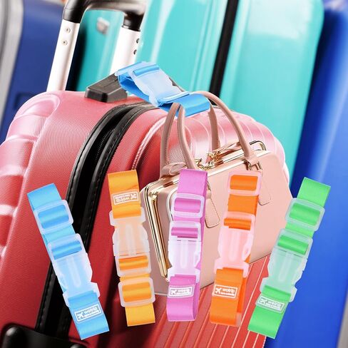 5pcs Luggage Belt, Colorful Carrying Clip Buckle, Travel Portable Luggage Straps, Adjustable Luggage Travel Belt Accessories, Practical Suitcase Straps in Saudi Arabia