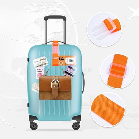 5pcs Luggage Belt, Colorful Carrying Clip Buckle, Travel Portable Luggage Straps, Adjustable Luggage Travel Belt Accessories, Practical Suitcase Straps in Saudi Arabia