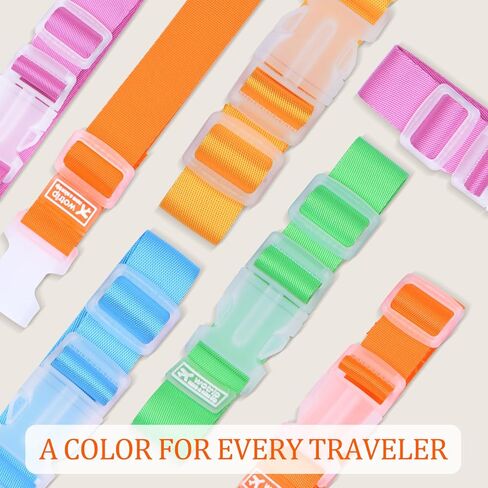 5pcs Luggage Belt, Colorful Carrying Clip Buckle, Travel Portable Luggage Straps, Adjustable Luggage Travel Belt Accessories, Practical Suitcase Straps in Saudi Arabia