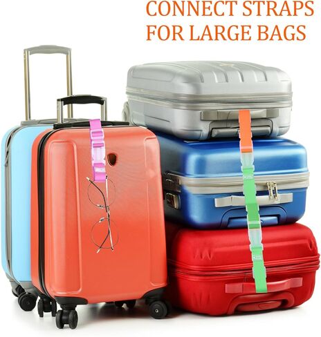 5pcs Luggage Belt, Colorful Carrying Clip Buckle, Travel Portable Luggage Straps, Adjustable Luggage Travel Belt Accessories, Practical Suitcase Straps in Saudi Arabia