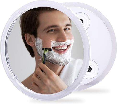 Fogless Shower Mirror for Shaving and Makeup with 3 Removable Powerful Suction Cups, Shatterproof Anti Fog Mirror for Shower and Bathroom, Glassless Safety Kids Mirror (Black) in Saudi Arabia