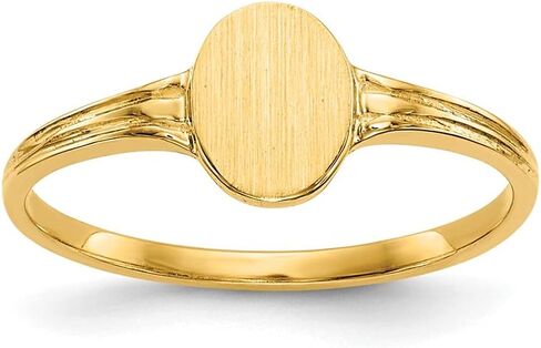 Sonia Jewels Real 14k Yellow Gold Engravable Monogram Signet Ring Band Size 3 in Saudi Arabia