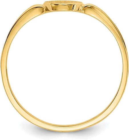 Sonia Jewels Real 14k Yellow Gold Engravable Monogram Signet Ring Band Size 3 in Saudi Arabia