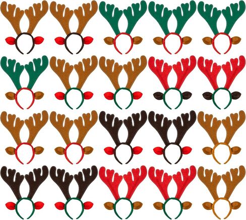 Janinka 20 Pcs Christmas Reindeer Antlers Deer Antler Headbands Funny Cute Reindeer Hair Hoop for Christmas Holiday Party Favors Photo Props in Saudi Arabia