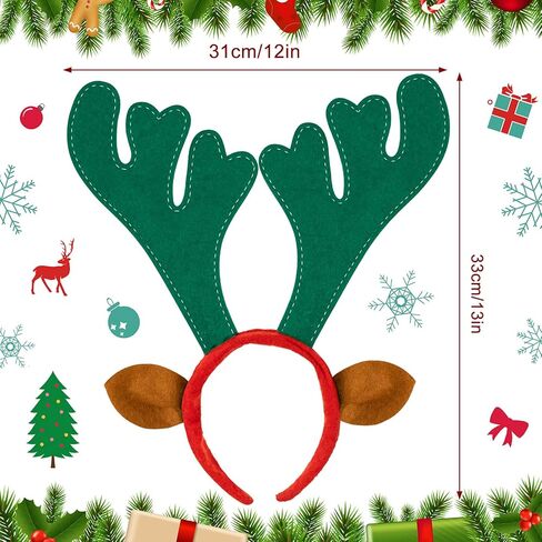 Janinka 20 Pcs Christmas Reindeer Antlers Deer Antler Headbands Funny Cute Reindeer Hair Hoop for Christmas Holiday Party Favors Photo Props in Saudi Arabia