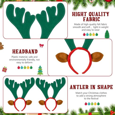 Janinka 20 Pcs Christmas Reindeer Antlers Deer Antler Headbands Funny Cute Reindeer Hair Hoop for Christmas Holiday Party Favors Photo Props in Saudi Arabia