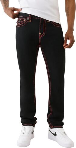 True Religion Men's Stacked Rocco Super T Flap Jeans – Slim Stacked Fit & Flap Pockets in Saudi Arabia