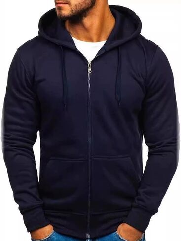 Zip Up Hoodie for Men Lightweight Fleece Sweatshirt Full Zip Hooded Jacket with Pockets Casual Athletic Fall Winter in Saudi Arabia