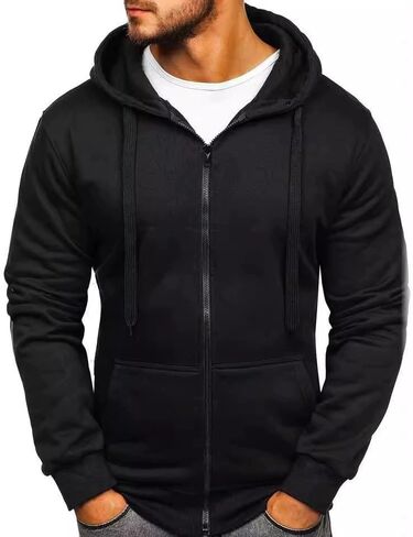 Zip Up Hoodie for Men Lightweight Fleece Sweatshirt Full Zip Hooded Jacket with Pockets Casual Athletic Fall Winter in Saudi Arabia