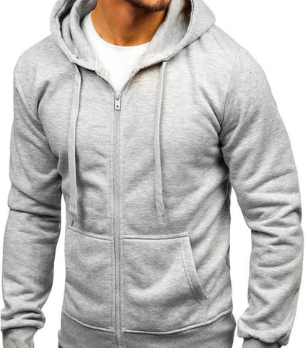 Zip Up Hoodie for Men Lightweight Fleece Sweatshirt Full Zip Hooded Jacket with Pockets Casual Athletic Fall Winter in Saudi Arabia