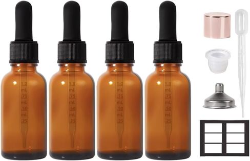 24 Pack, Glass Dropper Bottles 1oz for Oil with Small Funnel,Small Travel Containers Tincture Bottles with Dropper in Saudi Arabia