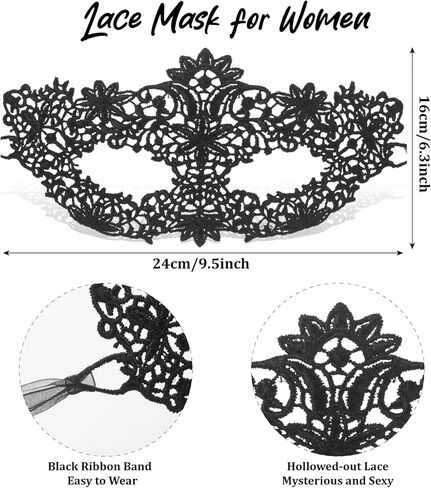 Couple Masquerade Mask Set, Black Lace Venetian Masks for Women Men, Mardi Gras Mask for Carnival Party Prom Ball in Saudi Arabia