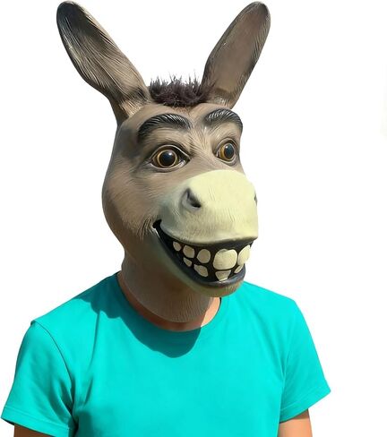 Donkey Mask, Classic Movie Role Play Latex Head Masks, Deluxe Animal Face Mask for Adult Cosplay Party Props in Saudi Arabia