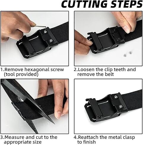 Upgraded Version Thickened Double-Layer Nylon Tactical Belt with Automatic Buckle, Slide Buckle Belt for Men in Saudi Arabia