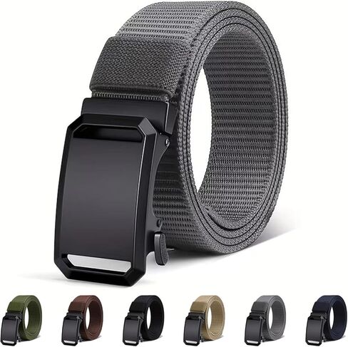 Upgraded Version Thickened Double-Layer Nylon Tactical Belt with Automatic Buckle, Slide Buckle Belt for Men in Saudi Arabia
