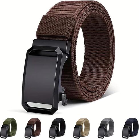 Upgraded Version Thickened Double-Layer Nylon Tactical Belt with Automatic Buckle, Slide Buckle Belt for Men in Saudi Arabia