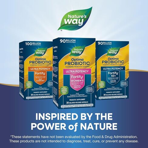 Nature's Way Fortify Optima Probiotic for Women, Ultra Potency Probiotic for Vaginal Health*, 90 Billion Live Cultures, Supports Digestive Balance and Immune Health*, 30 Capsules (Packaging May Vary) in Saudi Arabia