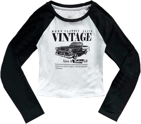Girl's Letter Graphic Tees Crew Neck Long Sleeve T Shirts Color Block Streetwear Tops in Saudi Arabia