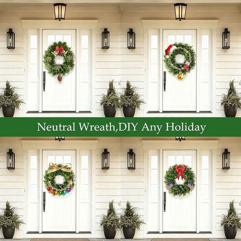 22IN Artificial Boxwood Wreaths for Front Door,Spring Summer All Season Wreath,Green Wreath Suitable for Wall、Door、Farmhouse 、Indoor、Outdoor Decor in Saudi Arabia