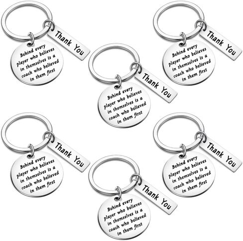 6 Pcs Coach Gifts Keychain basketball Coach Appreciation Gift for Softball Football Soccer trainer in Saudi Arabia