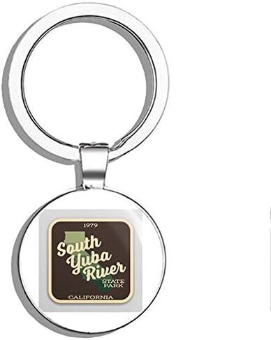 South Yuba River State Park Sticker Explore Wanderlust Camping California Double Sided Stainless Steel Keychain Key Ring Chain Holder Car/Key Finder in Saudi Arabia