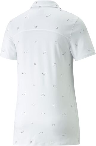 PUMA GOLF Women's Standard Cloudspun H8 Golf Polo, Bright White-Navy Blazer, Small in Saudi Arabia