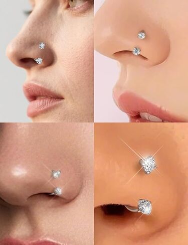 Oufksiyy 18G 16G حدوة الحصان الأنف الدائري الجراحية الصلب مزدوجة جوهرة مسمار الأنف الدائري الأسود الذهب الشفاه خواتم مكعب زركونيا Daith ثقب المجوهرات للنساء القطر الداخلي 8/10/12 مم in Kuwait