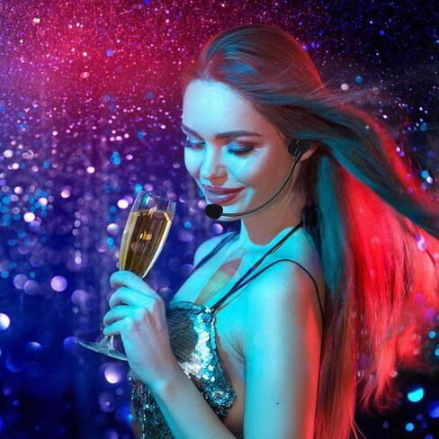 سماعة رأس ميكروفون وهمية، ميكروفون، ملحقات أزياء روك ستار للنساء والرجال، دعامات سماعات رأس ميكروفون رأس مغني قابلة للتعديل لمستلزمات حفلات عيد الهالوين الموسيقية (16 × 13 سم) in Saudi Arabia