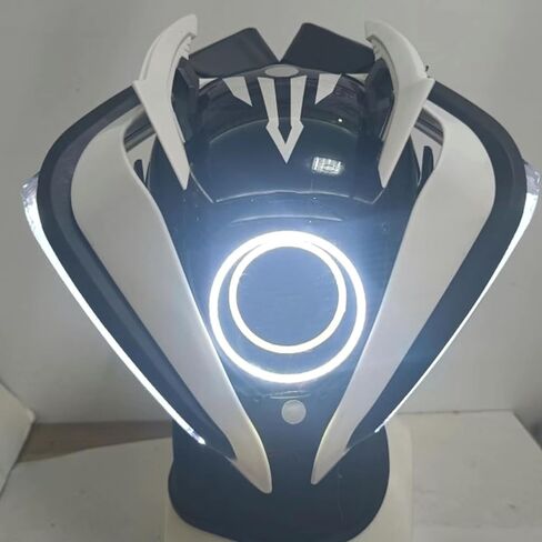 خوذة قناع Cybe𝐫punk القوطي للبالغين، قناع LED، ملابس فنية مستقبلية، مهرجان موسيقى مناسب لحفلات الهالوين in Kuwait