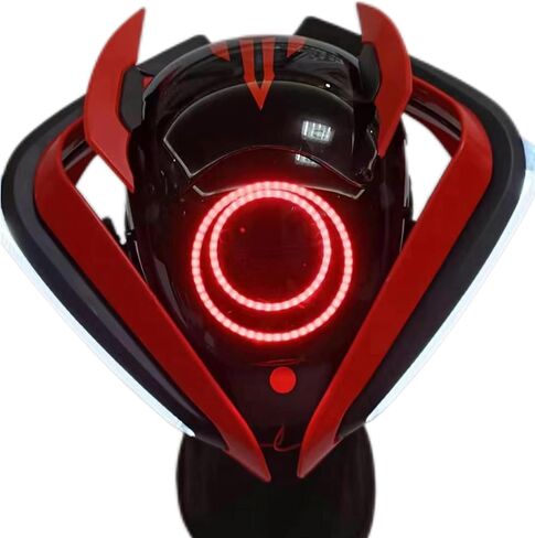 خوذة قناع Cybe𝐫punk القوطي للبالغين، قناع LED، ملابس فنية مستقبلية، مهرجان موسيقى مناسب لحفلات الهالوين in Kuwait