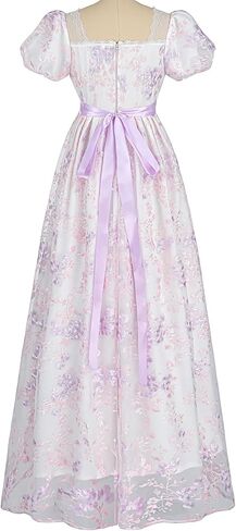 FCCAM Regency Dresses for Women Puffy Sleeves Victorian Dress Costume Empire Waist Regency Ball Gown in Saudi Arabia