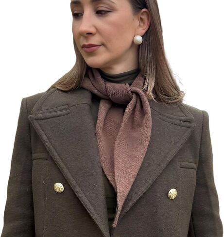 شال وشاح مثلث من الصوف للنساء، 100% صوف طبيعي، تصميم محبوك، 43 × 16 بوصة، وشاح رأس متعدد الوظائف لجميع المواسم in Saudi Arabia