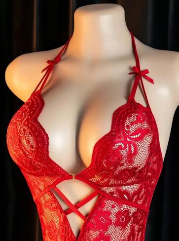 Women Sexy Lingerie Lace Floral Babydoll One Piece Mini Bodysuit Exotic Lingerie Sets in Saudi Arabia
