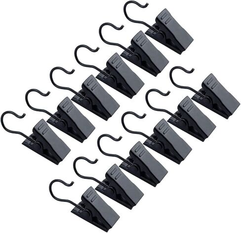 JANYUN 60 PCS Curtain Clips,Metal Hook with Clip Black Photo Clips for Outdoor String Lights Hanging Tablecloth Towel Clips Home Decoration Photos Art Craft in Saudi Arabia