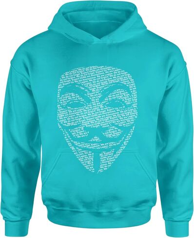 هوديي V for Vendetta Anonymous Mask بحجم شبابي، صوف ناعم، تصميم جرافيك in Kuwait
