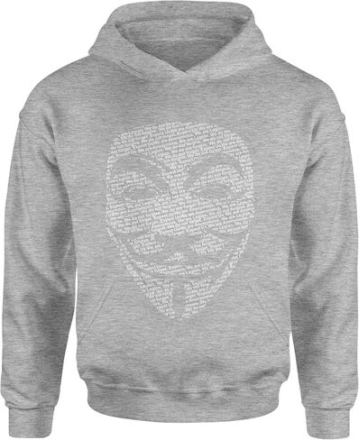 V for Vendetta Anonymous Mask Youth-Sized Hoodie, Soft Fleece, Graphic Design in Saudi Arabia