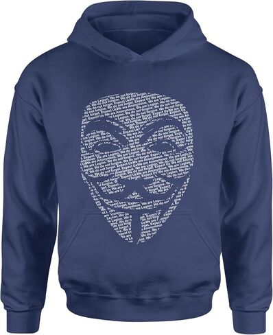 V for Vendetta Anonymous Mask Youth-Sized Hoodie, Soft Fleece, Graphic Design in Saudi Arabia