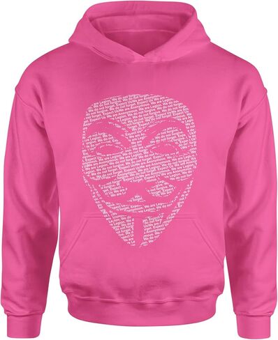 V for Vendetta Anonymous Mask Youth-Sized Hoodie, Soft Fleece, Graphic Design in Saudi Arabia