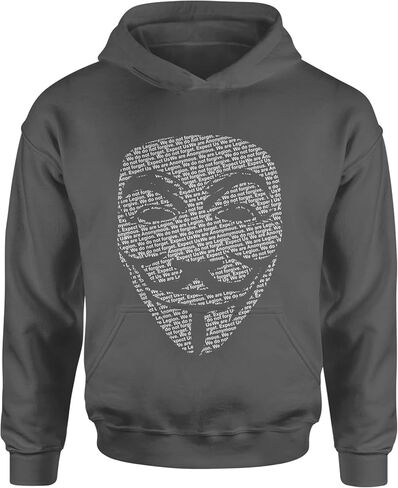 V for Vendetta Anonymous Mask Youth-Sized Hoodie, Soft Fleece, Graphic Design in Saudi Arabia