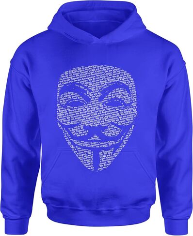 V for Vendetta Anonymous Mask Youth-Sized Hoodie, Soft Fleece, Graphic Design in Saudi Arabia