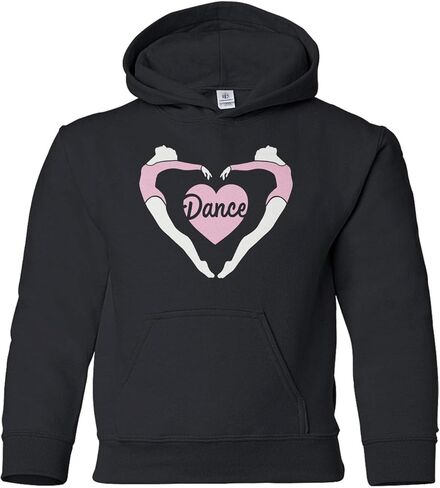 سويت شيرت بقلنسوة للفتيات الكبيرات من Threadrock Dance Heart Love للشباب in Kuwait