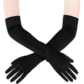 Women Long Opera Gloves 1920s Vintage Satin Gloves Prom Party Costume Accessories for Wedding, Party, Halloween in Saudi Arabia