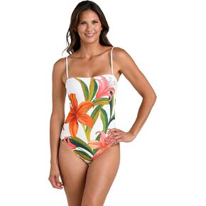La Blanca Women's Bandeau One Piece Swimsuit, Blue//Alboran Sea, 8 in Kuwait