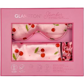 Slumber Satin Beauty Sleep Set, Cherry, 3-Piece Set with Pillowcase, Eye Mask, and Scrunchie in Saudi Arabia