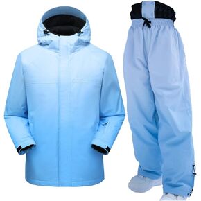 Womens Waterproof Ski Jacket and Pants Set, Windproof Ski Suit, Adult Baggy Hooded Raincoat Jacket for Hiking in Saudi Arabia