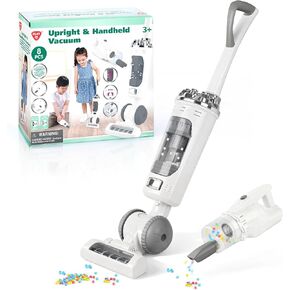 Kids Vacuum Cleaner Toy Set for Toddlers - 2PCS Toy Vacuum Sets for Toddlers 3+ Toddler Vacuum Toy That Works with Sound Effects, Baby Play Vacuum Pretend Role Play Household Housekeeping in Kuwait