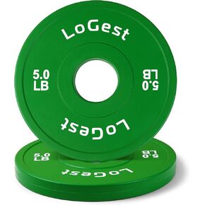 Logest Pair Olympic Plates - Barbell Weights Set of 2 Weight Plates for Olympic Bars Perfect for Strength Training Plates Exercise Balance Increase Available in 2.5LB 5LB 10LB Weight Plate in Kuwait