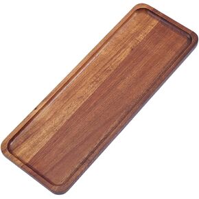 Beebeecraft Small Wood Serving Tray 11x4 Inch Rectangle Coconut Brown Wooden Serving Platter Charcuterie Cheese Board for Tea Coffee Dresser Food Snack Tissues Candles Kitchen in Saudi Arabia