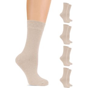 Women's Cotton Crew Socks, Plain Color, Regular Fit | Soft Casual Socks for Trouser | Shoe Size: 6-9/9-12 (4 Pairs) in Saudi Arabia