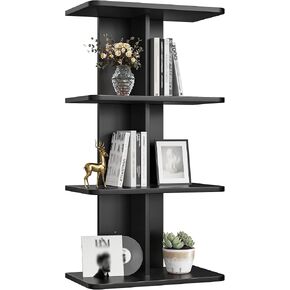 أرفف عائمة من REIBII مكونة من 6 طبقات، أرفف حائط سوداء بعمود عمودي لديكور المنزل، رف عائم لغرفة المعيشة وغرفة النوم والمكتب in Kuwait